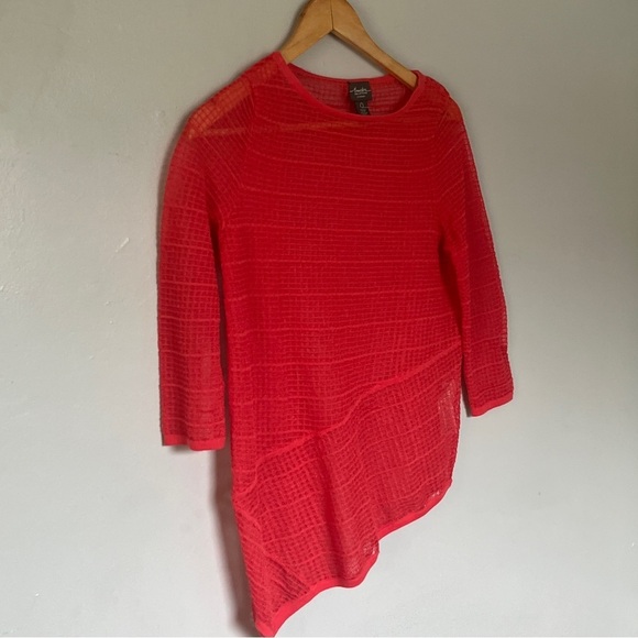 Chicos Travelers Collection Tunic Knitted Knit Pullover Tangerine Pink Small - Picture 1 of 10
